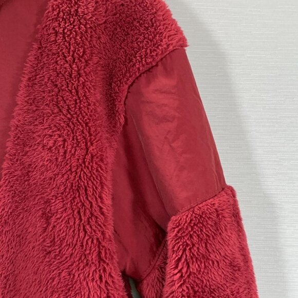 PINK Victorias Secret Sweatshirt Womens XS Fuzzy Fleece 1/4 Zip Pullover Pockets - Picture 3 of 10